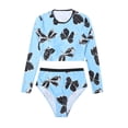 thumbnail image 3 of Lopeceal Women's Fashion Pattern Long Sleeve Tankini Sets UPF 50+ Rash Guard Swimsuit Swimwear, 3 of 5