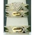 thumbnail image 5 of Silverstar Gems 2Ct Cubic Zirconia His Her Wedding Heart Trio Ring Set 14k Yellow Gold Finish Silver, 5 of 5