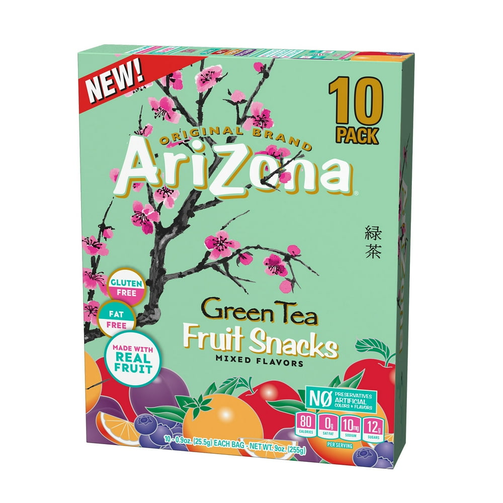 AriZona GlutenFree Green Tea Fruit Snacks, 0.9 Oz, 10 Count Walmart