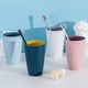 thumbnail image 4 of Vaso de baño irrompible para enjuague dental, suave y fácil de agarrar, organizador de cepillos de dientes para adolescentes, niños y niños, color blanco, 4 of 5