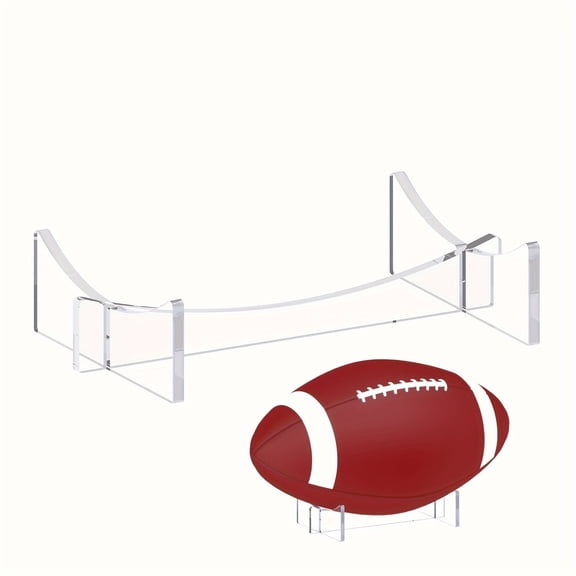 2 Pack Clear Acrylic Football Display Stand, Sturdy Ball Holder for Collectibles & Memorabilia, Transparent