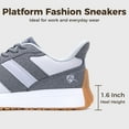 thumbnail image 4 of NRNHI Platform Sneakers for Women- Casual Wide Toe Box Fashion Tennis Shoes with Arch Support Grey Size 8, 4 of 7