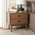 thumbnail image 2 of SAFAVIEH Donald Mid-Century 2 Drawer Nightstand, Wheat/Bronze, 2 of 14
