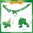 thumbnail image 2 of Banner de cumpleaños Sacguguber con diseño de dinosaurio verde para niños y niñas, 2 of 7