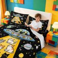 thumbnail image 3 of meiyoeat Cartoon Cat Galaxy Bed Sheets For Boys,Space Theme Kitten Print Full Size Sheets,4pcs,1 Flat Sheet,1 Fitted Sheet and 2 Pillowcases, 3 of 6