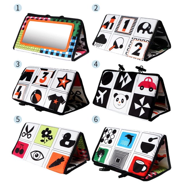 Color Identify Toys Mirror Cloth Book Montessori Toys Early Learning Toys Car Back Seat Hanging Toys heqiyong LED