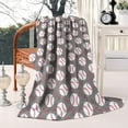 thumbnail image 3 of Baseballs and Love Blanket,Comfortable Soft Flannel Throw Blanket,All Season,Warm Lightweight Blankets for Sofa Bed Couch Living Room Chair,50"x60", 3 of 4