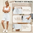 thumbnail image 5 of VDJ Sweat Shorts with Pockets for Women 9" Athletic Sports Bermuda French Terry Knee Lounge Shorts Size XL, 5 of 9