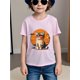 thumbnail image 1 of Camiseta informal de verano para niño - Algodón transpirable, unisex, estampado gráfico con diseño de gato y gafas, manga corta, cuello redondo, cómoda para todo el año, ropa informal | Camiseta con, 1 of 7