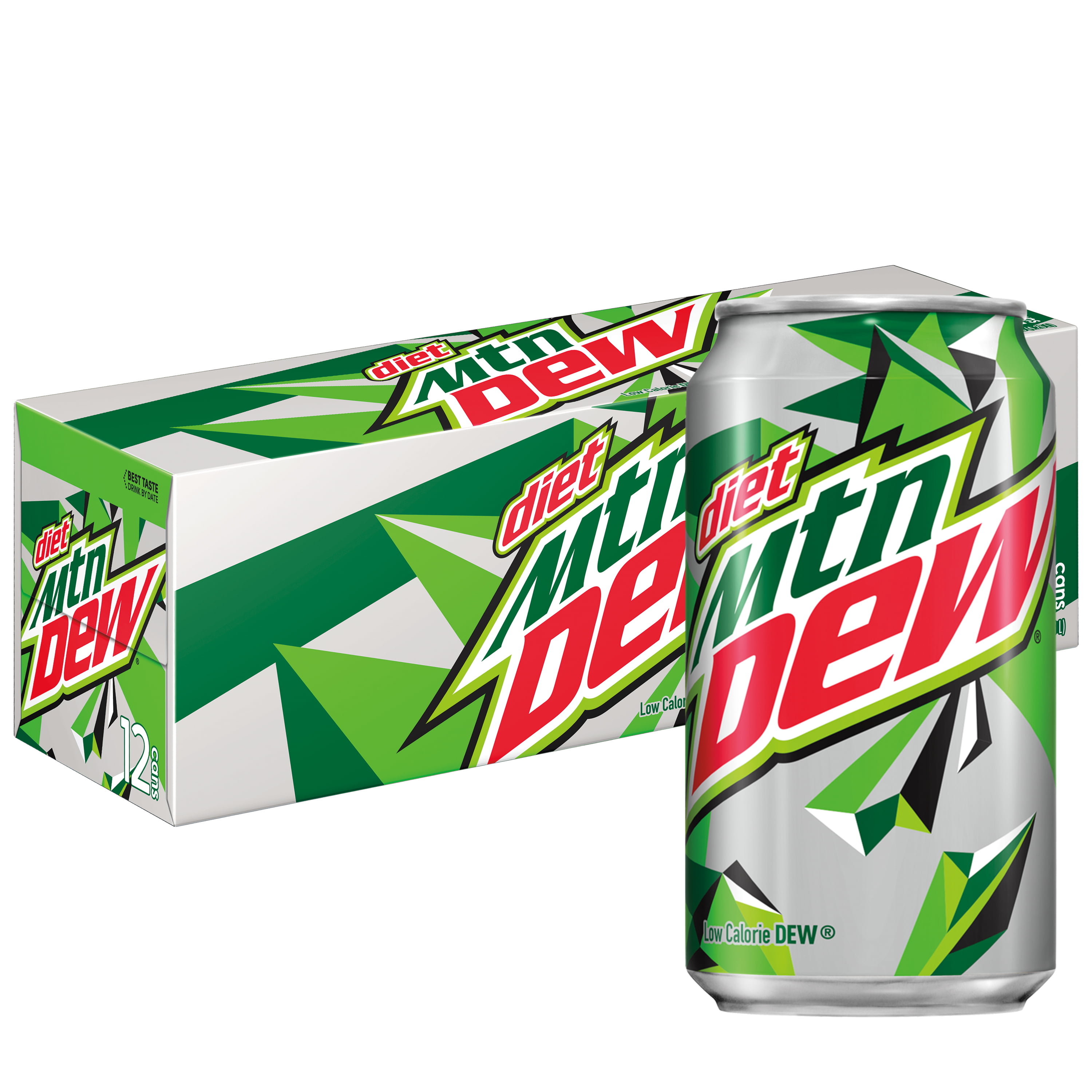(2 Pack) Diet Mountain Dew, 12 oz Cans, 12 Count - Walmart ...