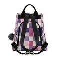 thumbnail image 2 of FORMRS Women's Travel Backpack Purse Anti-Theft Hidden Pockets Casual Shoulder Bag, Pink and Purple Plaid Pattern, 2 of 7