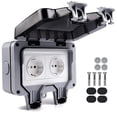 thumbnail image 1 of IP66 Waterproof Socket, Weatherproof Outdoor Sockets, Outdoor Wall Socket, Waterproof Junction Box, Waterproof Double Outlet, for Kitchen, Bathroom, G, 1 of 5