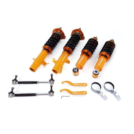 MaXpeedingrods Coilovers Suspension Kit for Mini Clubman R55 2007-2014 24-Level Adjustable Damping Height Adjustable Shock Absorber Struts SKU 55511197 Golden & Black
