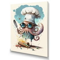 Designart Octopus In The Kitchen Canvas Wall Art