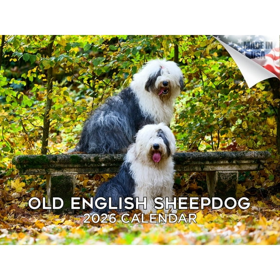 2025 2026 Old English Sheepdog Calendar - Dog Breed Monthly Wall Calendar - 12 x 18 Open - Thick No-Bleed Paper - Giftable - Made in USA
