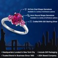 thumbnail image 2 of Gem Stone King 925 Sterling Silver Red Created Ruby and Pink Moissanite Engagement Ring for Women | 2.46 Cttw | Oval 9X7MM | Gemstone July Birthstone | Size 9, 2 of 6