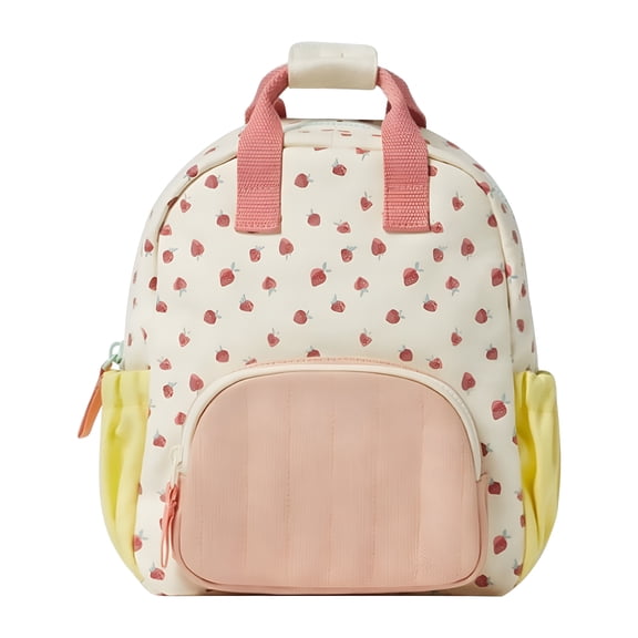 AOMRCOL Toddler Backpack - Daycare Bag - Features Adjustable Shoulder Straps, 2 Side Pockets and Spacious Interior with Wipeable Fabric Lining and Name Label, Strawberry Backpack