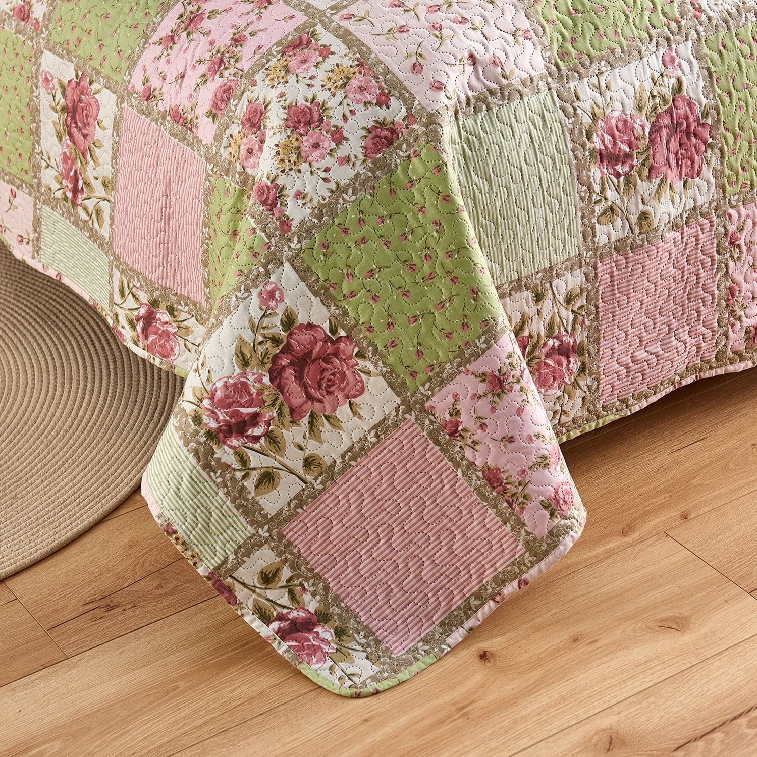 3 Piece Microfiber Quilt Set King 92"x104",Soft Lightweight Coverlet,1 Quilt and 2 Shams