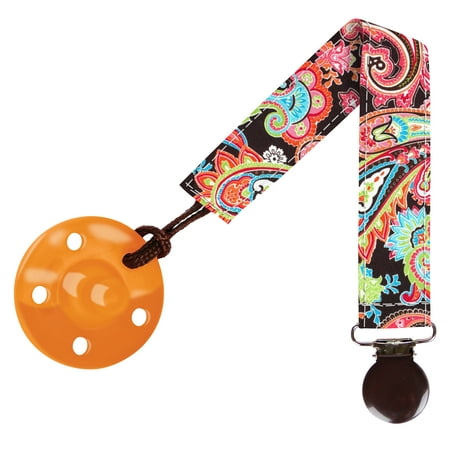 Sister Chic- Binki Band, Pacifier Clip, Patty Paisley Fabric