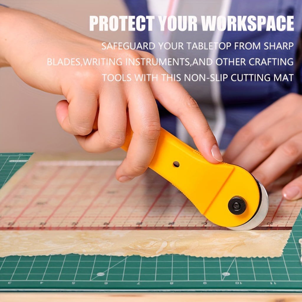 CIYISON Multipurpose Cutting Mat Double Sided Craft Cutting Mat Gridded Rotating Cutting Board Mat for Sewing, Quilting Project