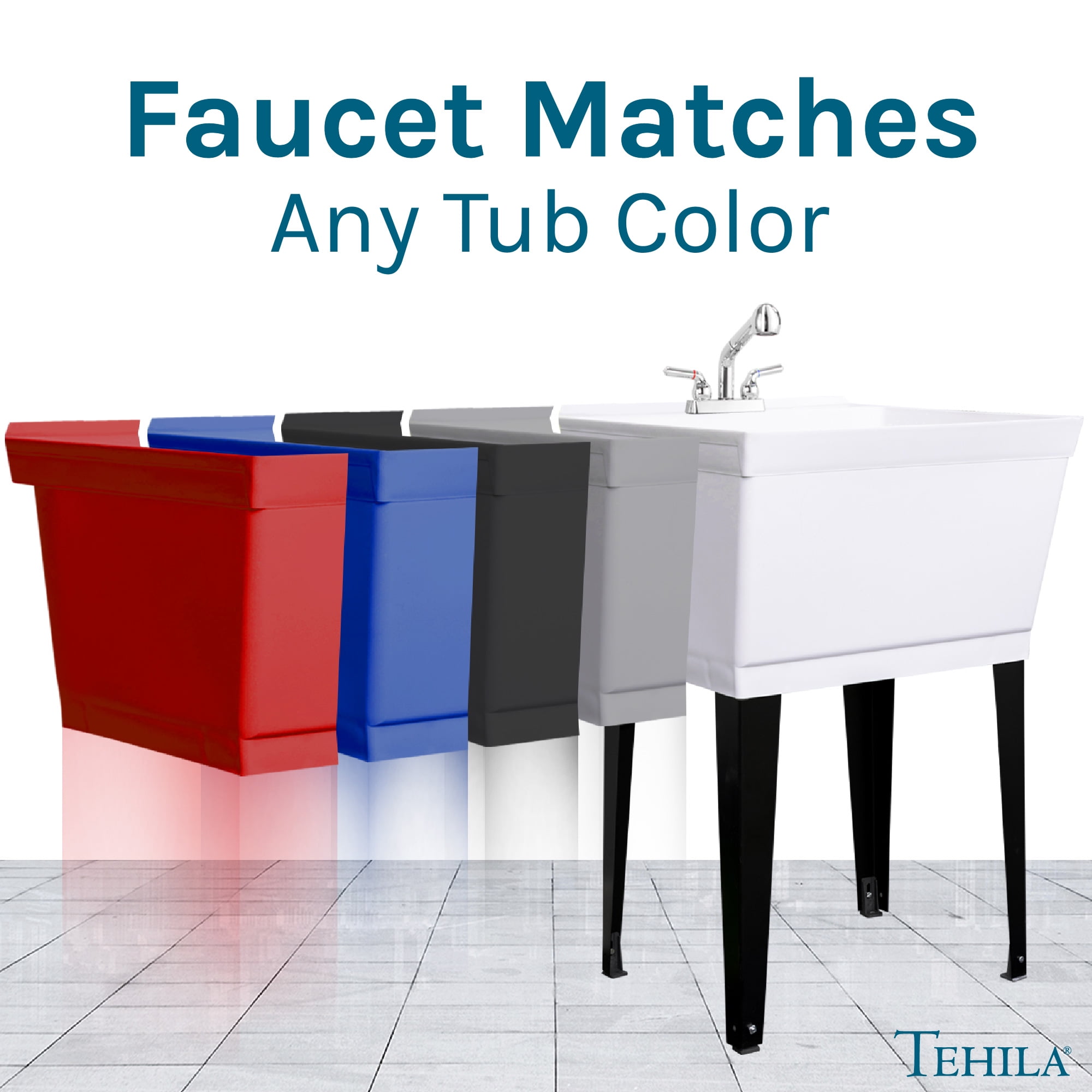 Dual-Handle Pull-Out Faucet Chrome Finish for Laundry Sink