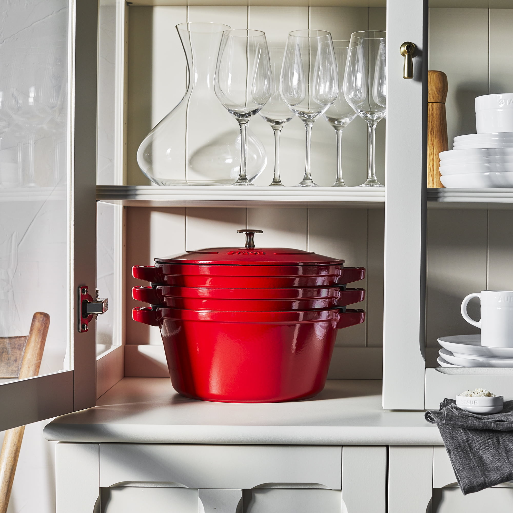 STAUB Cast Iron Set 4-pc, Stackable Space-Saving Cookware Set