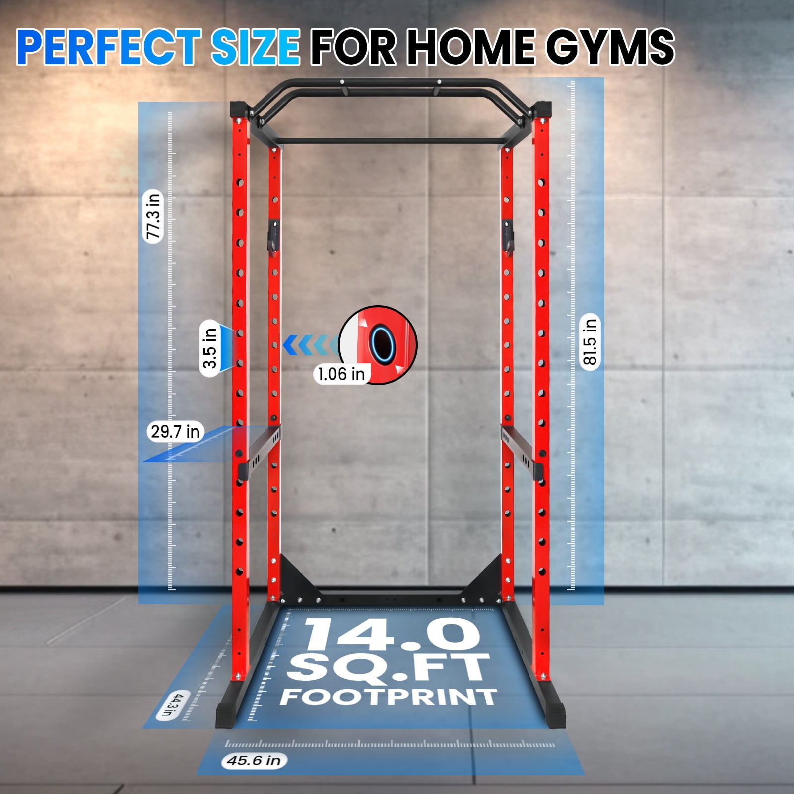 550Lbs Capacity Squat Rack, Adjustable Barbell Rack, Multi-Function Weight Lifting Stand for Home Gym Bench Press