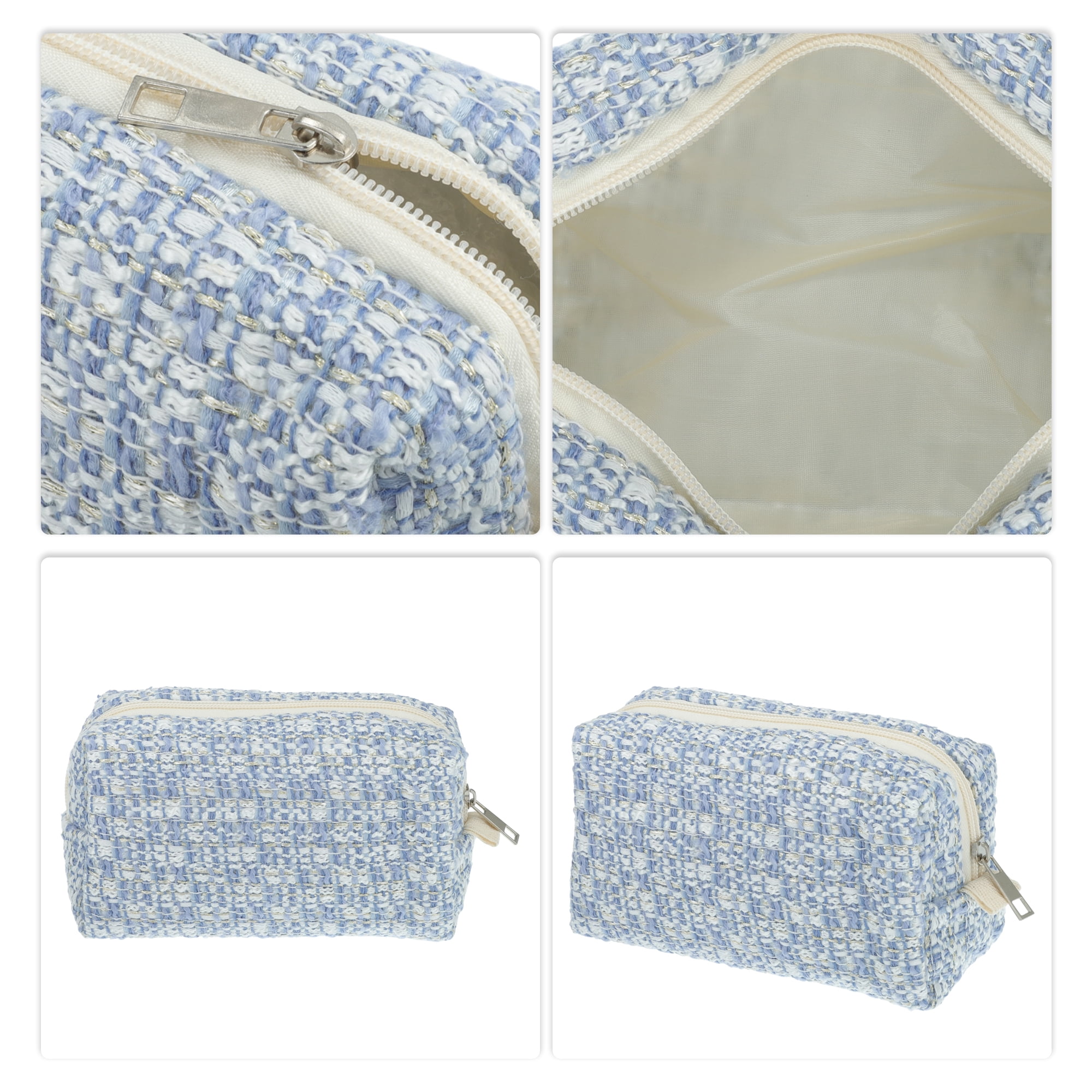Unique Bargains 1 Pc Women Portable Travel Cosmetic Bag Blue