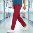 thumbnail image 2 of Busydd Scrubs Pants for Women Solid Color Multi Pockets Scrub Pants Elastic Waist Drawstring Trousers Pants 2XL, 2 of 9