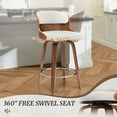 thumbnail image 2 of Dycanpo 26"Swivel Bar Stools, Wood Counter Height Bar Stools for Home Kitchen, White, 2 of 5