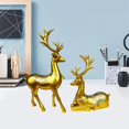 thumbnail image 4 of nvzhuang 2 Pcs Reindeer Figurines Christmas Deer Resin Statues Small Animals Desk Decor for Home Holiday Party, 4 of 8