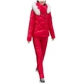 thumbnail image 3 of PXLKNZH Womens Snow Suit 2 Piece Outfits Thick Snowsuit Fashion Winter Warm Outdoor Ski Suits Sports Snowboarding Puffer SetRed,XXL, 3 of 6
