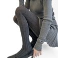 thumbnail image 5 of Women's Opaque Thermal Leggings Stretchy Dot Pattern Ribbed Fabric High Waist Winter Tights Cotton, 5 of 9