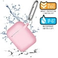thumbnail image 4 of AirPods Case Cover , Soft Silicone Protective Cover with Keychain for Women Men Compatible with Apple AirPods 2nd 1st Generation Charging Case, Front LED Visible-Pink sand, 4 of 5