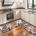 thumbnail image 3 of Kitchen Rugs Sets Of 2,Pioneer Flower Floral Print Pattern Anti Fatigue Kitchen Mat Rugs Non Slip Washable,Decorative Kitchen Floor Mats for Kitchen,Sink,Laundry,17"x47"+17"x47", 3 of 5