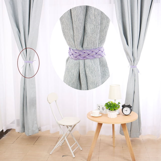4pcs Sujetador de Cortina 23" Soporte Decorativo de Cuerda para Cortinas, Morado