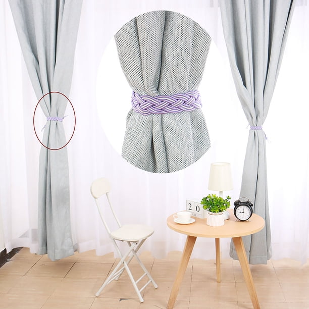 4pcs Sujetador de Cortina 23" Soporte Decorativo de Cuerda para Cortinas, Morado