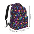 thumbnail image 2 of Xecao mushroom rainbow color Skull Backpack, a stylish and functional choice for both men and women, is the perfect basic bookbag for college, work, or travel, 2 of 5