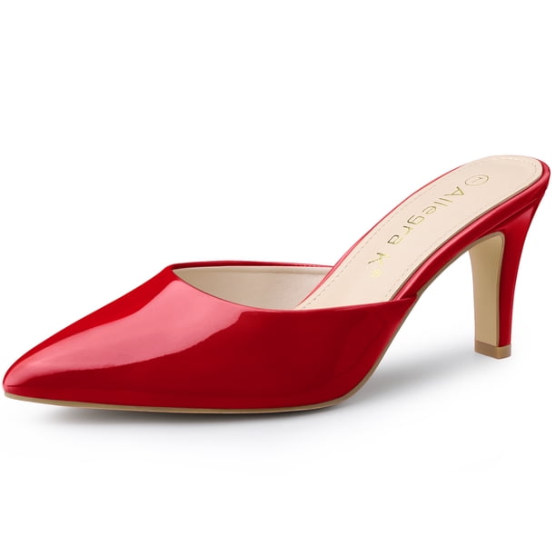 Zapatos de Tacón de Aguja Con punta Puntiaguda Allegra K Rojo 37