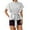 White, variant on Women's Summer Short Sleeve Tie Front T-Shirt, Breathable Crewneck Tee for Casual Daily Wear Outfits