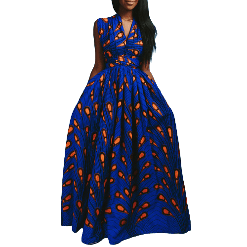Fsqjgq Floral Summer Dress Female A-Line Dresses for Women African ...