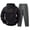 BUV47-Black, variant on Mens Sweatsuit Camo Tracksuit Camouflage Long Sleeve Drawstring Hoodies And Sweatpant Set With Pocket 2 Piece Outfits Blue M