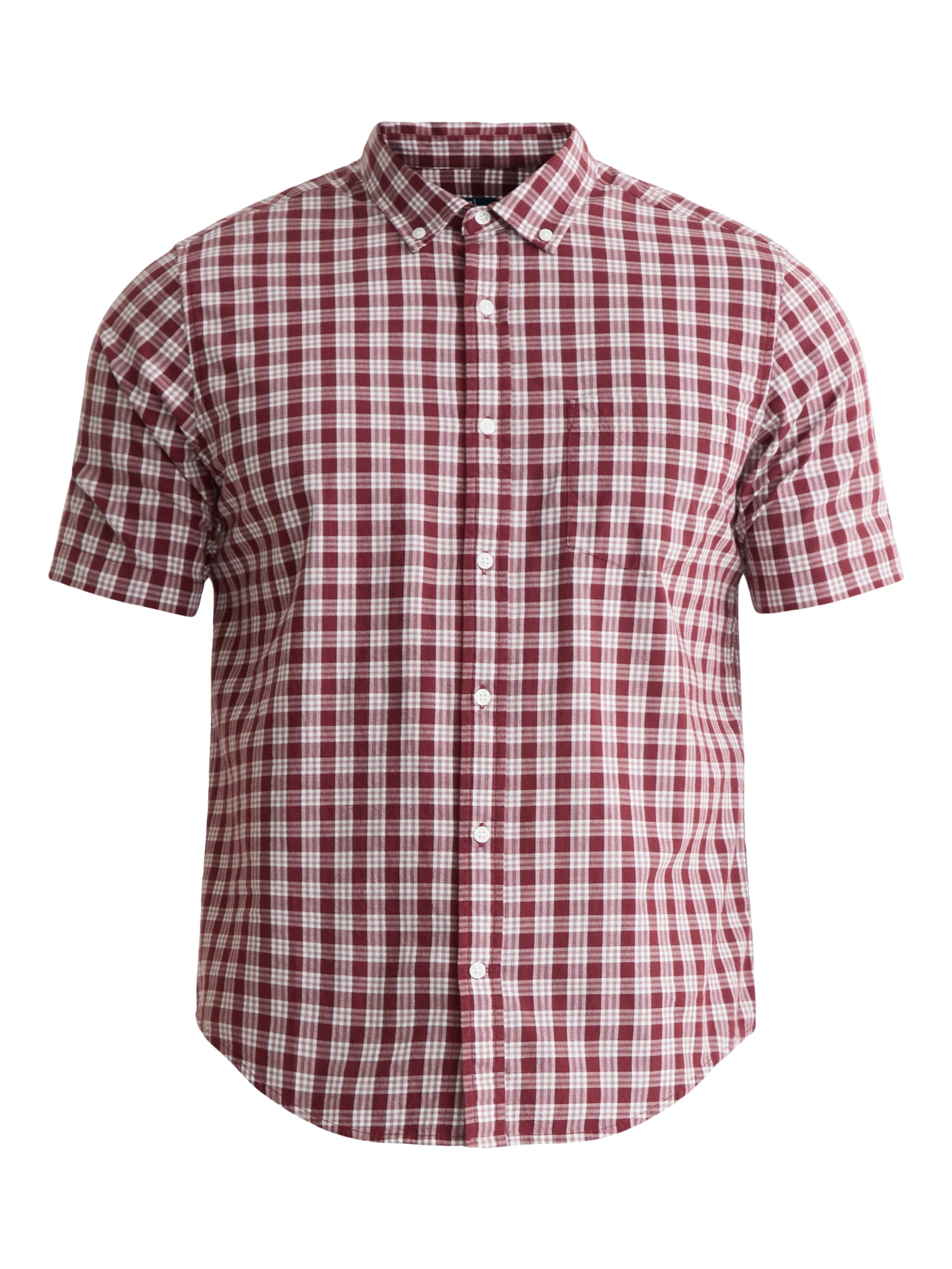 George Men's & Big Men's Classic Fit Short Sleeve Button-Up Poplin Shirt, Sizes S-3XL