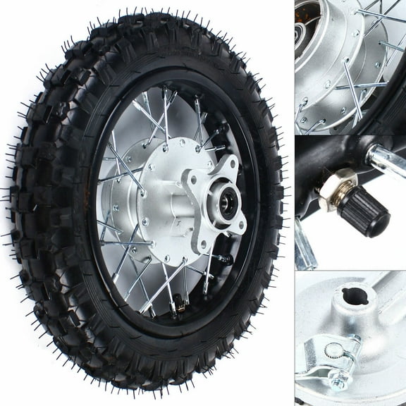 2.50-10 Rear Wheel Tire and Rim Inner Tube With 12mm Bearing Assembly for Dirt Bike CRF50 DRZ70 PW50 50cc-110cc