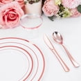 thumbnail image 6 of 450 PCS Rose Gold Disposable Dinnerware Set for 75 Guests, Valentine's Day Plates, 75 Dinner & Salad Plate, Cups, Forks Knives Spoons for Wedding Reception and Mothers Day Plates, 6 of 12