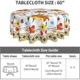 thumbnail image 3 of Modern Bohemian Floral Tablecloth Round 60 In Blue Yellow Red Flowers Washable Wrinkle Stain-Resistant Polyester Table Cloth Spring Summer Autumn Decorations For Party Picnic Dinner Indoor Outdoor, 3 of 6