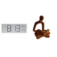 thumbnail image 1 of Reloj de pared digital,Reloj de pared digital multifuncional para oficina,Reloj de escritorio de pantalla grande y sencillo,Figura de pensador abstracto,Estatua de pensador, 1 of 8