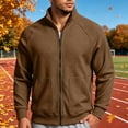 thumbnail image 2 of Men Ribbed Zip up Sweatshirt Corduroy Comfy No Hood Stand Collar Fashion Outerwear with Pockets Long Sleeve Trendy Collared Spring Fall Daily Casual Jacket, 2 of 7
