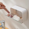 thumbnail image 4 of Caja de almacenamiento de pared con espejo de maquillaje, interruptores de presión, hisopo, desmaquillador, lápiz labial, caja de almacenamiento con espejo de doble compartimento Akmoler, 4 of 8