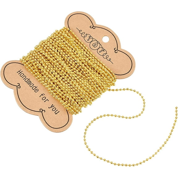 32. feet Ball Chain Necklace 2mm Golden Iron Ball Beads Chain Connectors Bead Link Beaded Chain